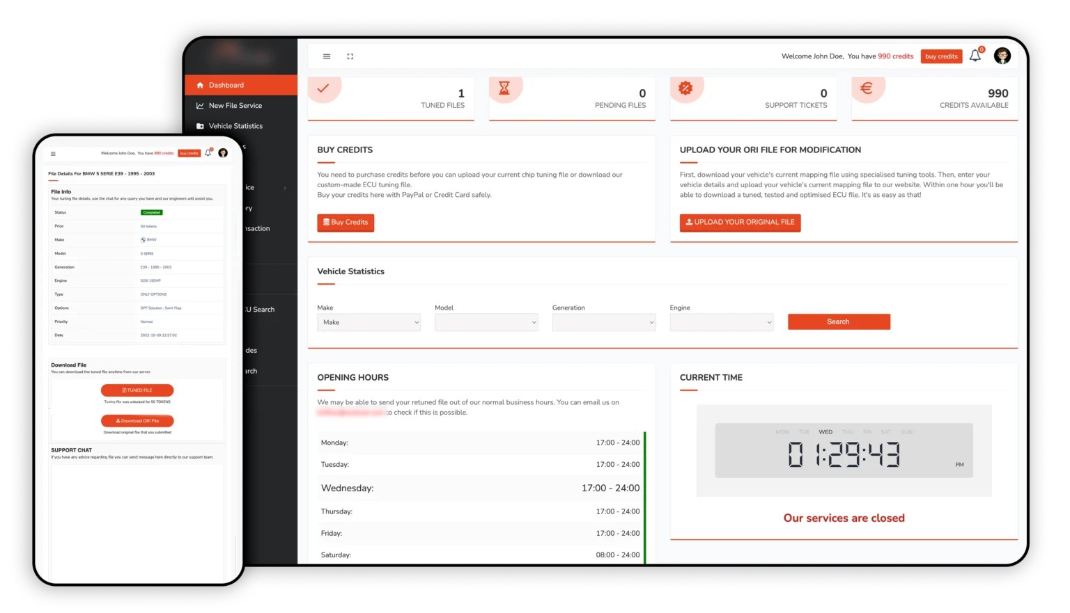 MyTuningPortal dealer dashboard